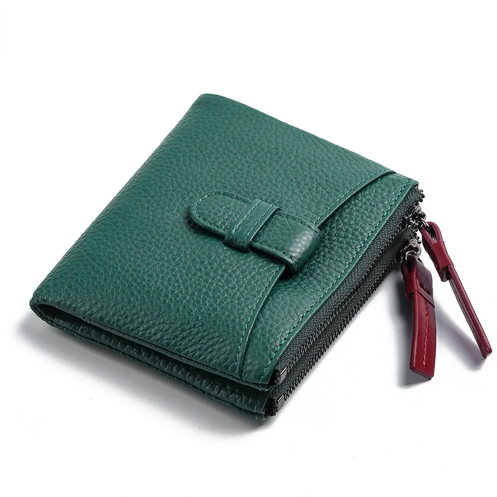

First layer genuine leather women cardholder wallet zipper coin bag purse