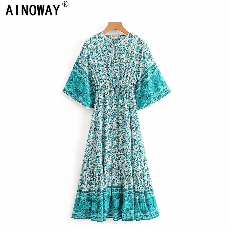 В винтажном стиле Женские туфли Павлин цветочный принт с рукавом летучая мышь