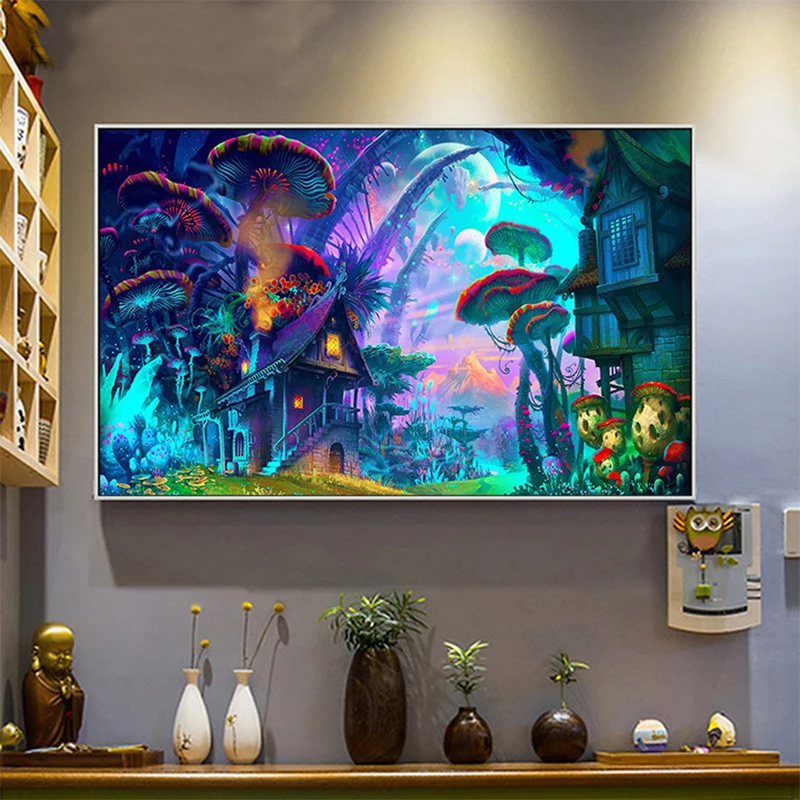 Плакат с грибовидным деревом Европейская и американская современная