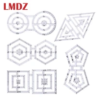 lmdz 1pcs transparent acrylic patchwork rules sewing parts twin ruler quilting rules double pentagon and double circle ruler