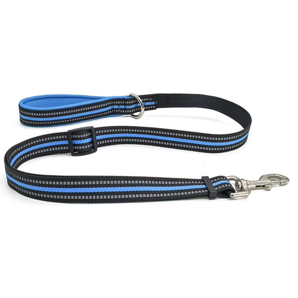 Dog Collar Leash Set Nylon Reflective Pet Collar Dog Rope Walking Training Puppy Collar Pet Dog Lead Leash For Medium Small Dogs - Цвет: Blue leash