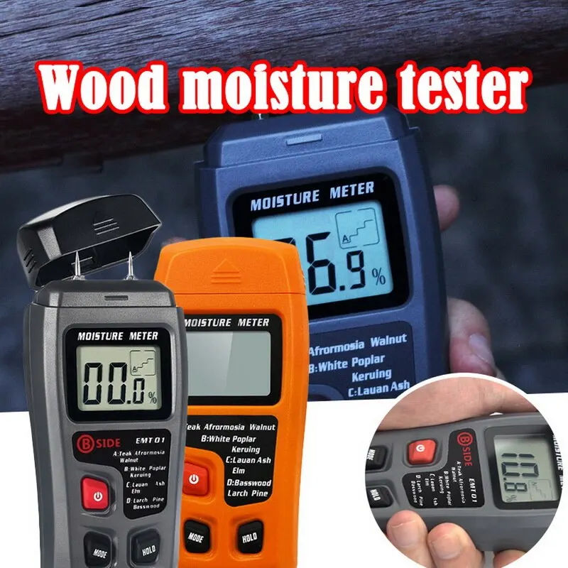 

Digital Moisture Meter Pin Type Dampness Meter for Wood Building Material Firewood Paper
