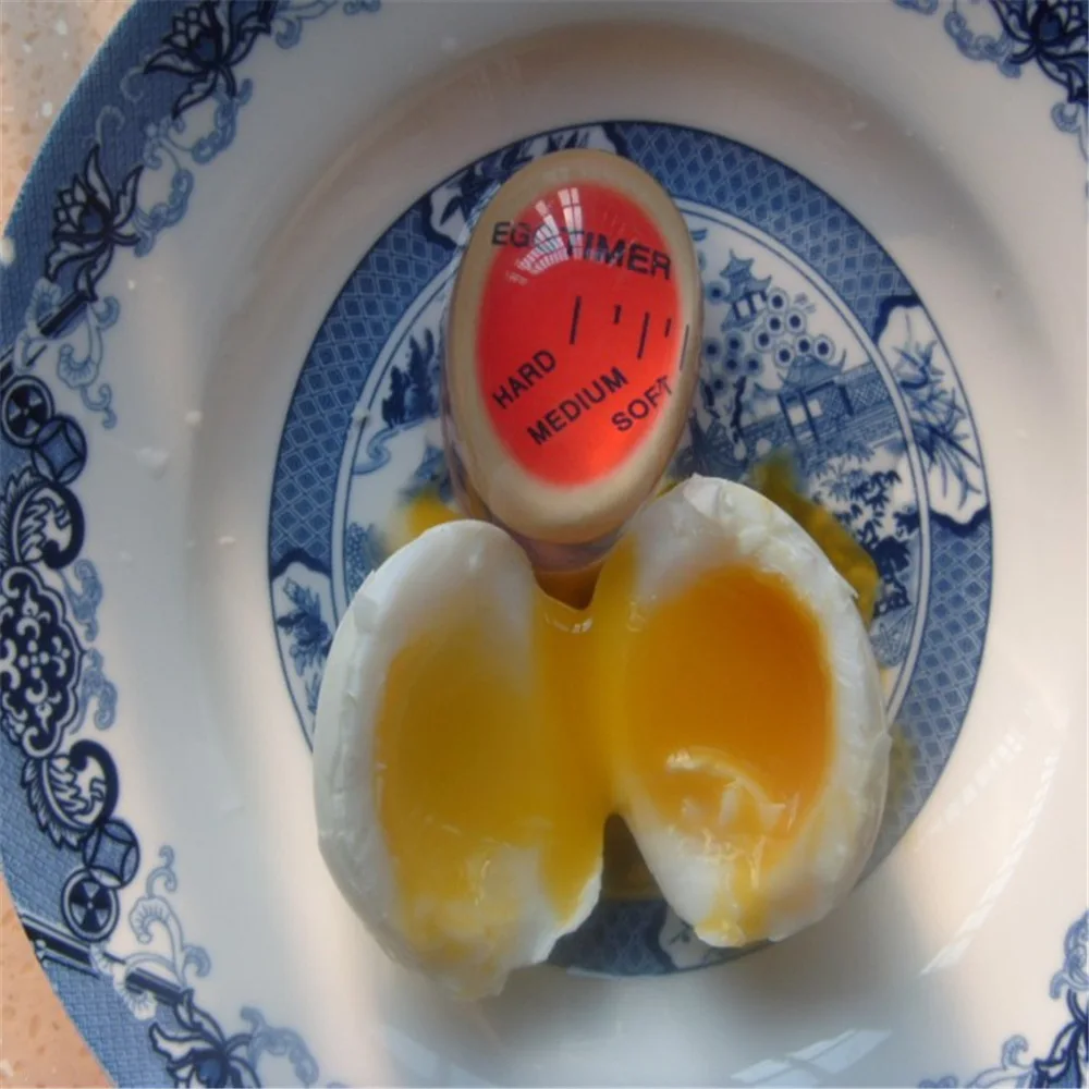 1pcs Egg Timer Kitchen Electronics Gadgets Color Changing Yummy Soft Hard Boiled Eggs Cooking Eco-Friendly Resin Red Tools | Дом и сад