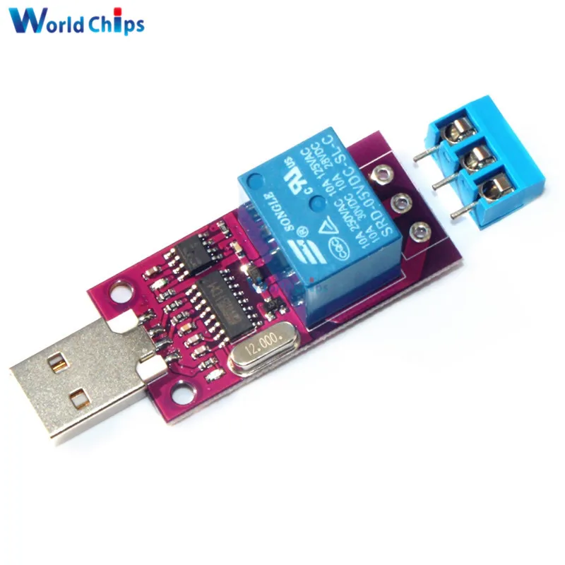 One 1 Channel 5V Delay Relay Module CH340 CH340G USB To TTL Intelligent Control Switch Board Programmable For Arduino Computer