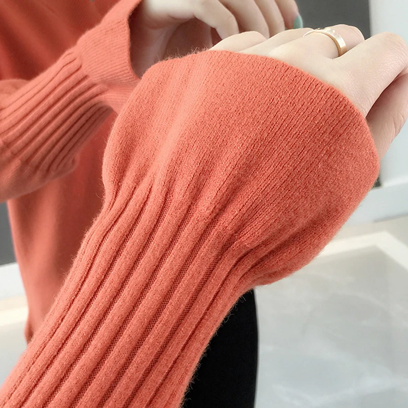 

2020 New Autumn Winter Solid color Knitted Sweaters Women Long Sleeve V-Neck Tops fashion Loose Pullovers Women