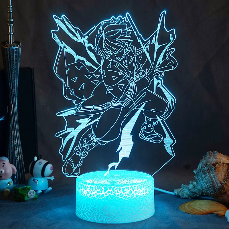 

Anime Kimetsu No Yaiba Led Night Light Demon Slayer Lamp Kids Child Birthday Gift for Bedroom Decor Agatsuma Zenitsu Light