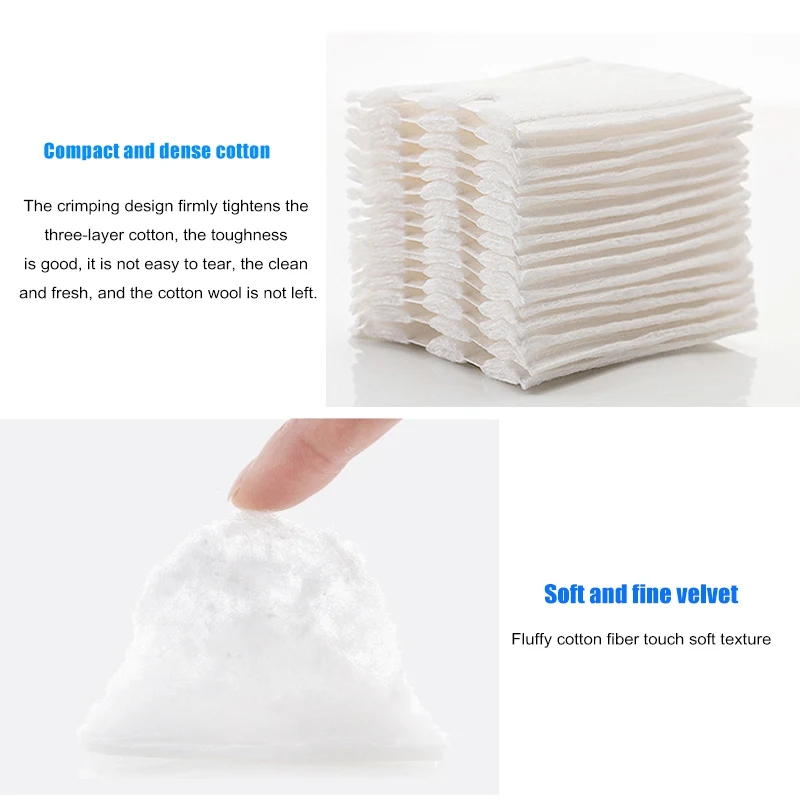Ватные подушечки влажные и сухие двойного использования чистые косметические 50