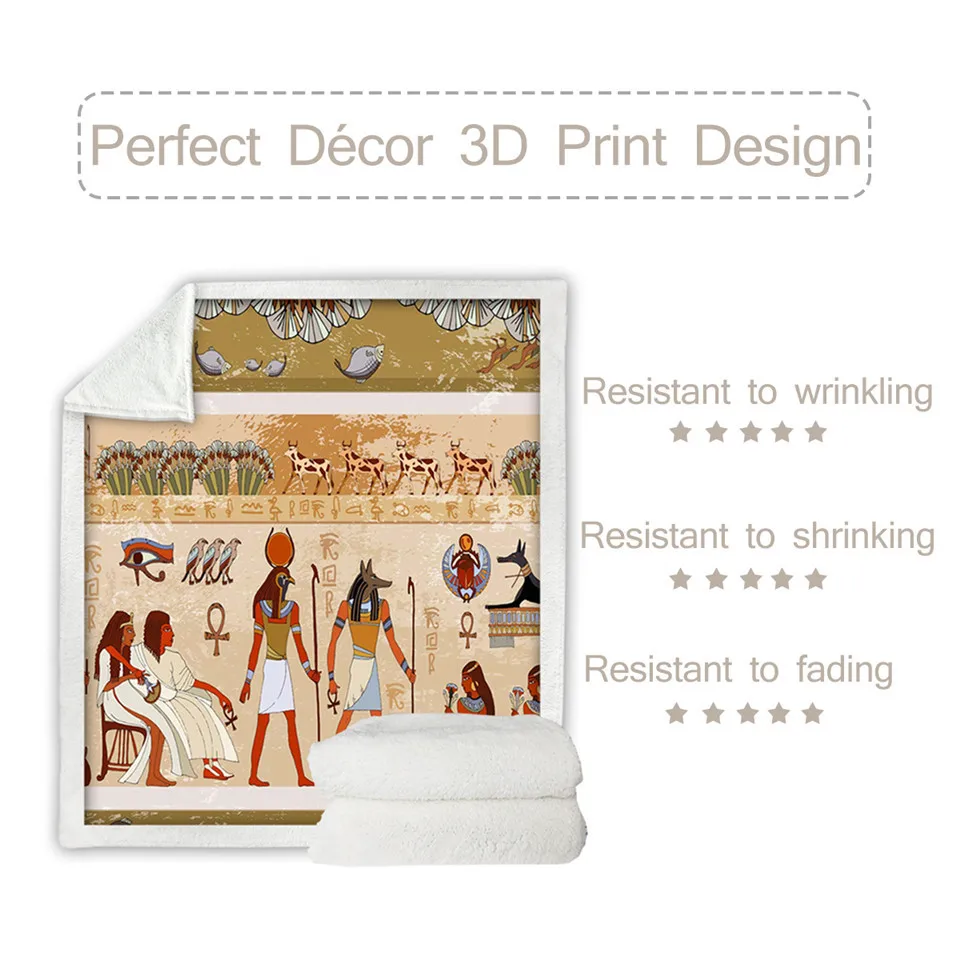 Флисовое одеяло покрывало для кровати в античном египетском стиле мягкие одеяла