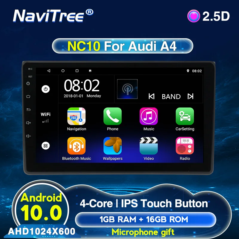 Android 2G + 32G 2 Din Автомобильный мультимедийный плеер GPS Automotivo для Audi A4 B6 B7 S4 RS4 SEAT Exeo