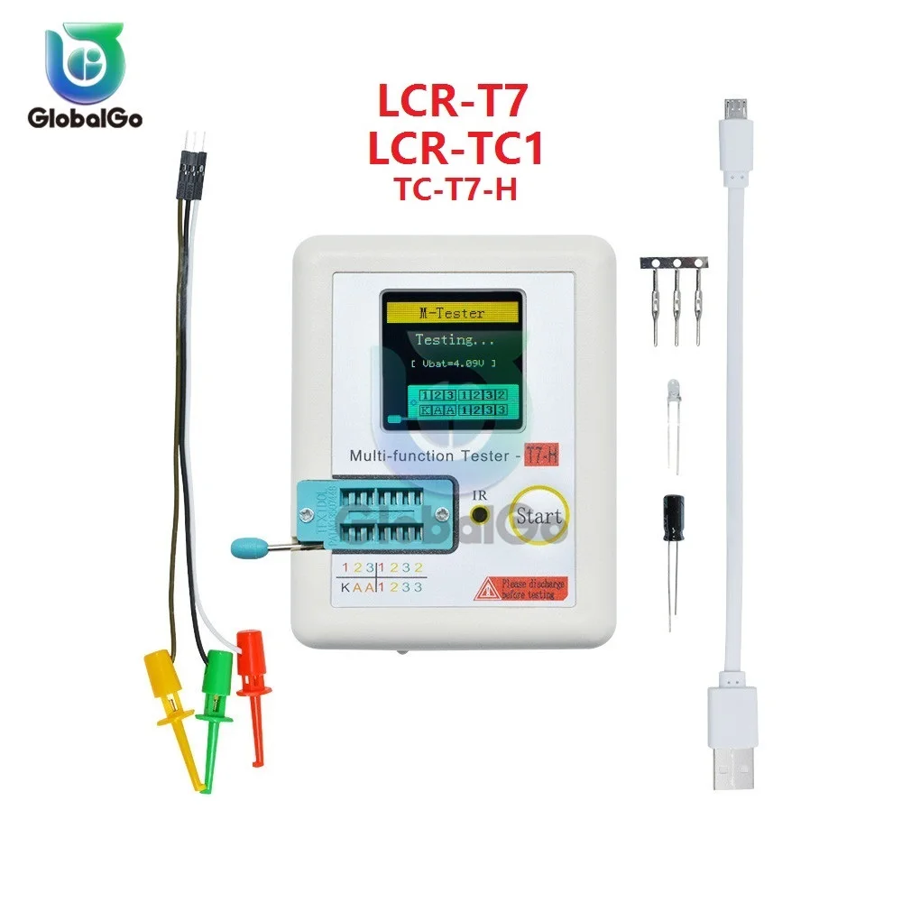 Тестер транзисторов TC-T7-H TCR-T7 LCR-TC ЖК-дисплей цветной графический PNP NPN ESR