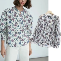 jennydave autumn blouse women england vintage floral embroidery stand collar elegant fashion blusas mujer de moda shirt tops
