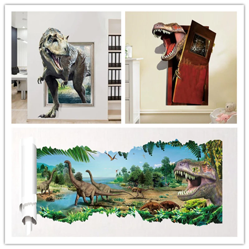 3D-наклейки на стену в стиле фильма период Юрского периода | Дом и сад