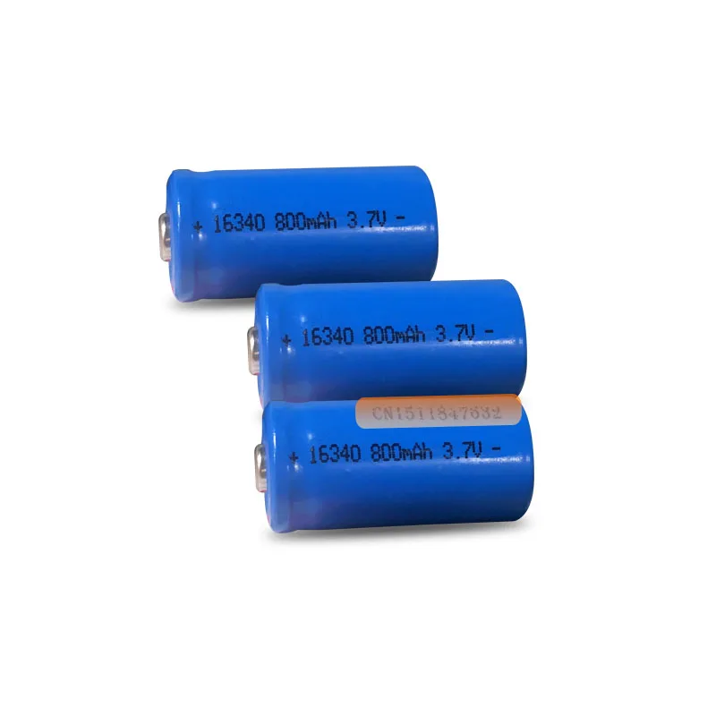 2 x перезаряжаемый CR123A 16340 800mAh 3,7 V литий-ионный аккумулятор