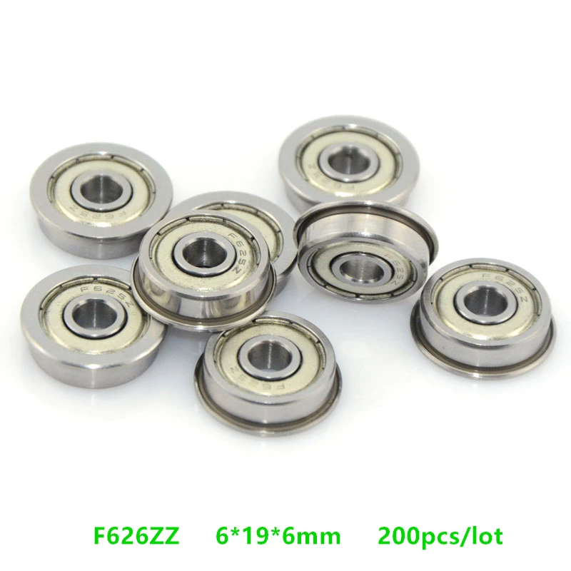 200 шт./лот фланцевый подшипник F626ZZ F626Z F626 ZZ Z 6x19x6 мм миниатюрный экранированный