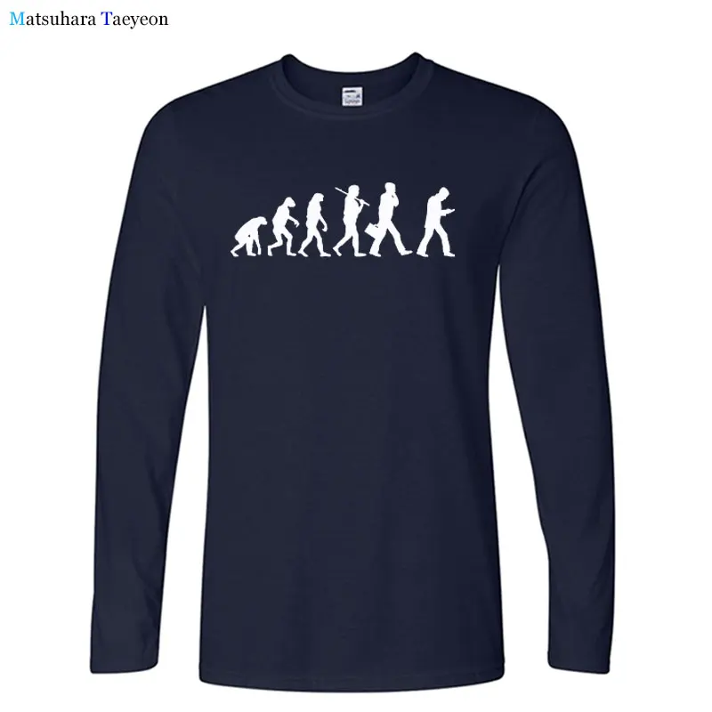 Забавная эволюция белый воротник офисный работник футболка с принтом для мужчин