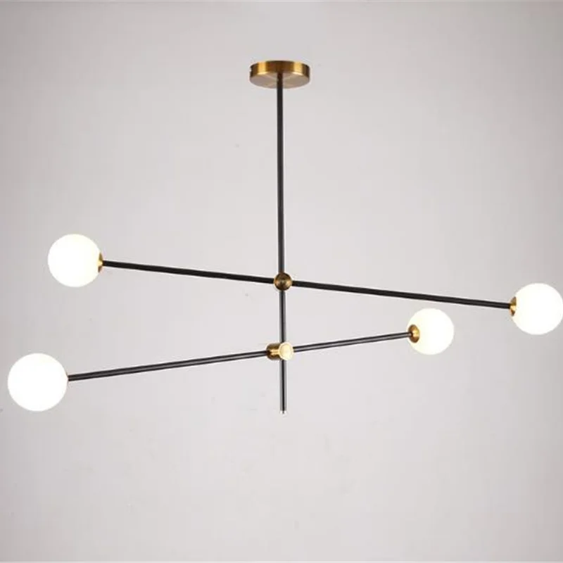 Нордическая Минималистичная Регулируемая стеклянная люстра с углом наклона