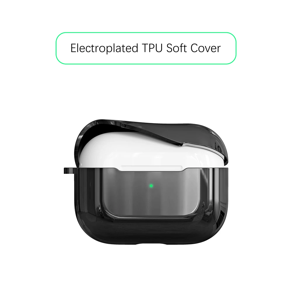 Чехол для AirPods Pro гальванизированный ТПУ Мягкий защитный ударопрочный