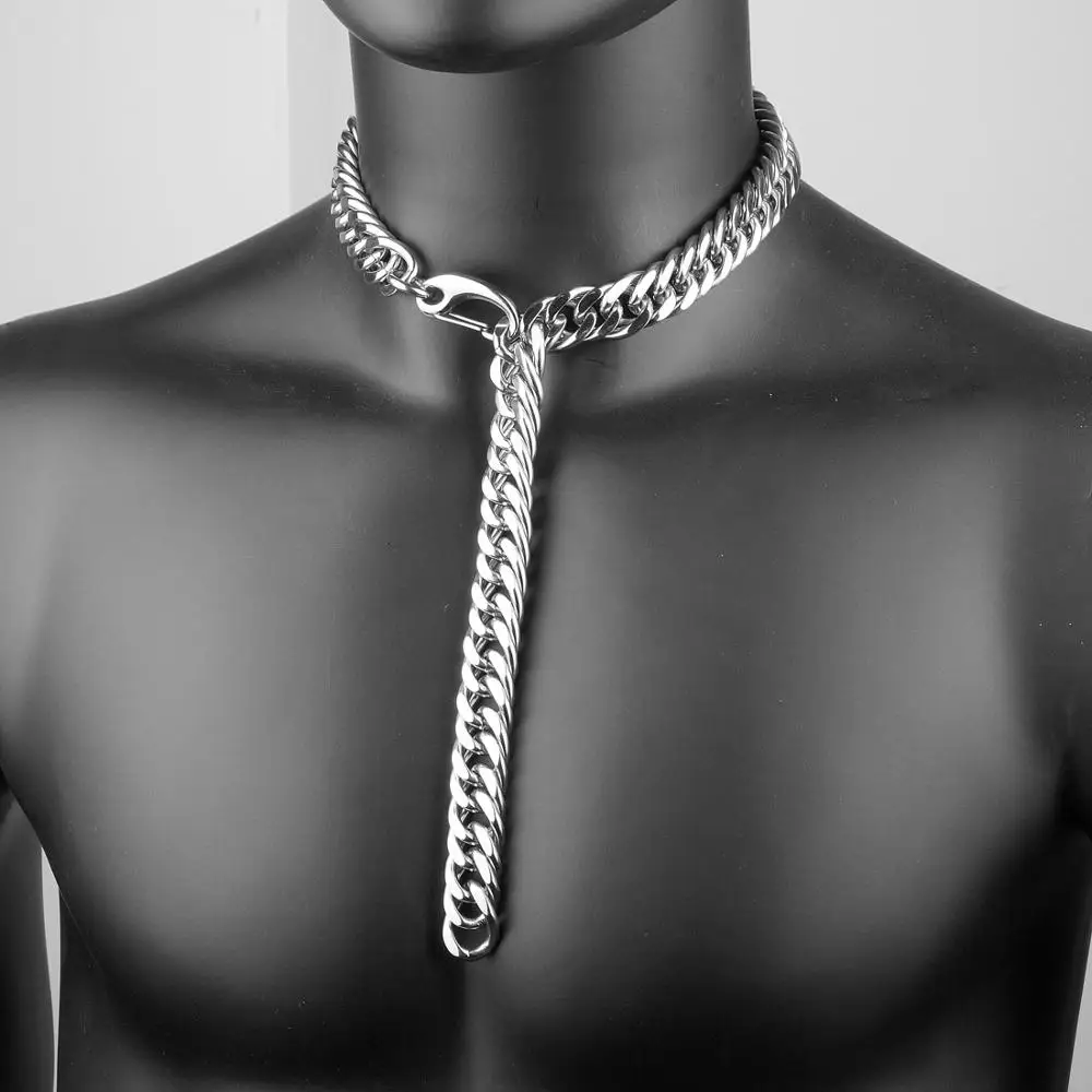 Tisnium 16 мм кубинской цепочка мужская чокер ожерелье подвеска тяжелый браслет из