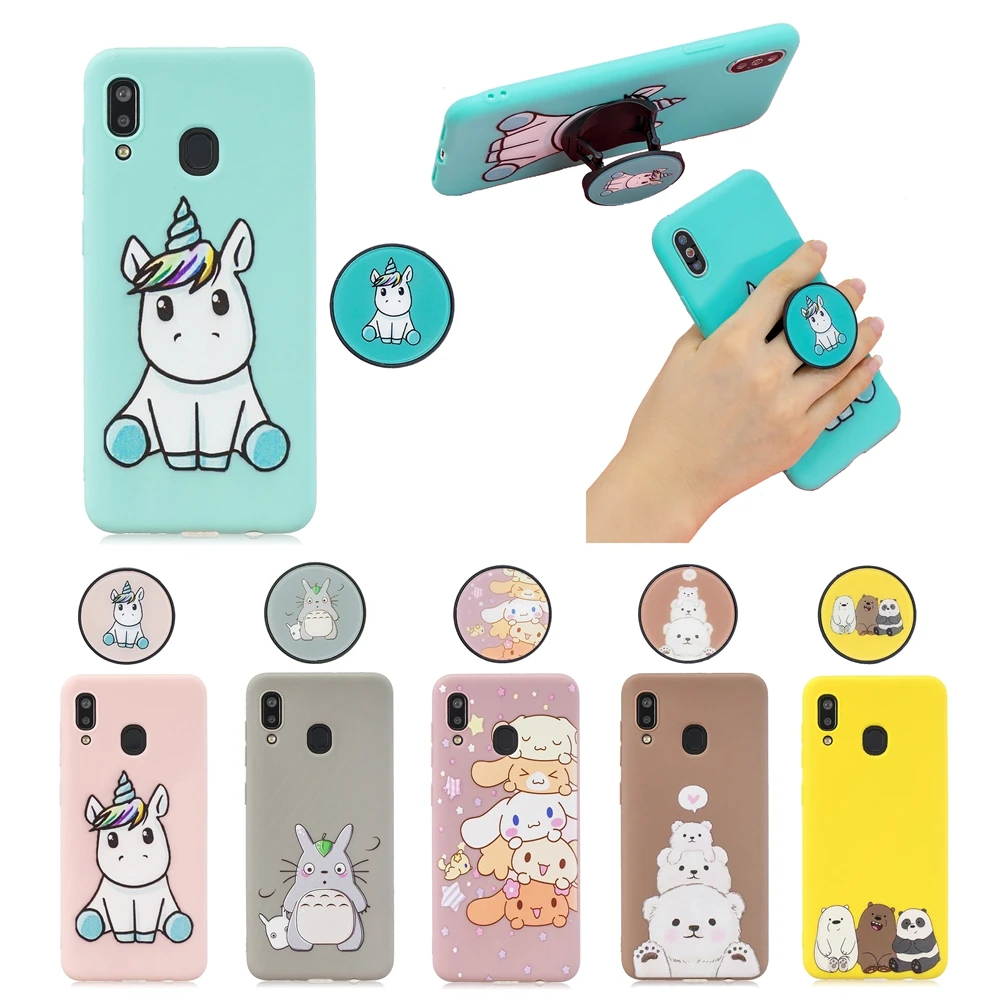 Чехол A30 для Samsung A20E A40 чехол Kawaii складной держатель телефона etui Galaxy A20 A10 A60