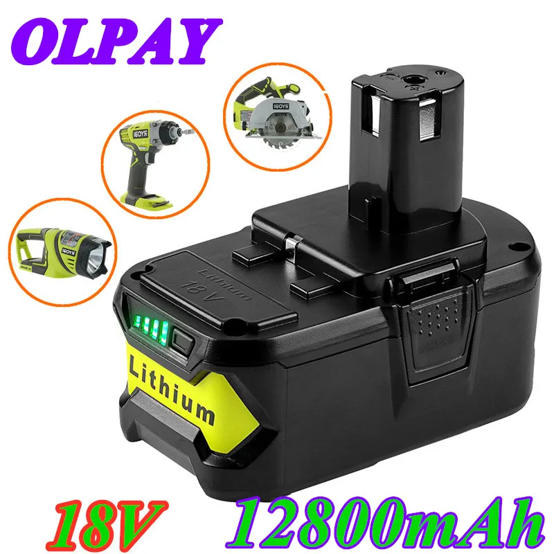 Перезаряжаемая батарея 18 в 12800 мАч Li Ion P108 перезаряжаемая для Ryobi RB18L40 P2000 P310 BIW180