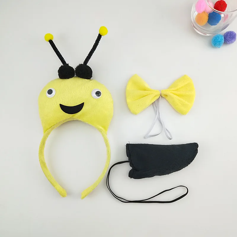 Children Kids Boy Girl 3D Bee Headband Tail Tie Animal Cosplay Costume Props Birthday Party Halloween Christmas|animal cosplay|cosplay costumecostume