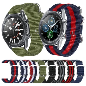 Ремешок нейлоновый с кольцевой пряжкой для Samsung Galaxy Watch 3 45 мм 41 мм, тканевый браслет для наручных часов Galaxy Watch 46 мм 42 мм Active 2 S3