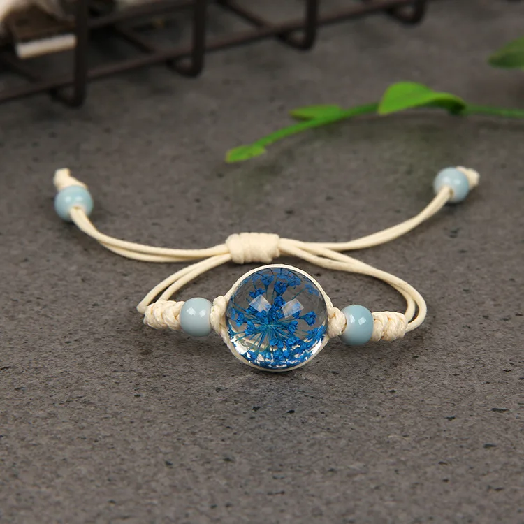 Натуральный белый кристалл камень браслет многоцветный вечный цветок ручной