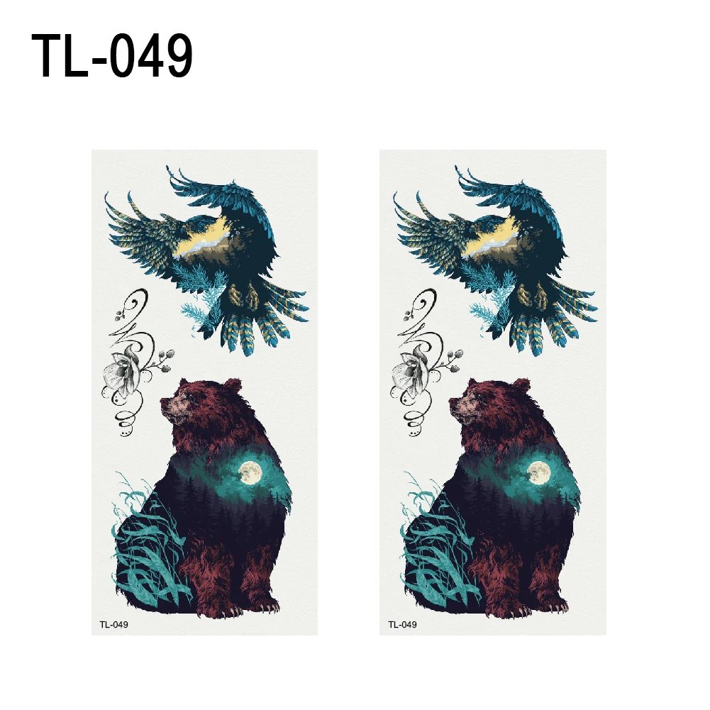 2 листа модный цветок Мультяшные животные Временные татуировки наклейка на тело |