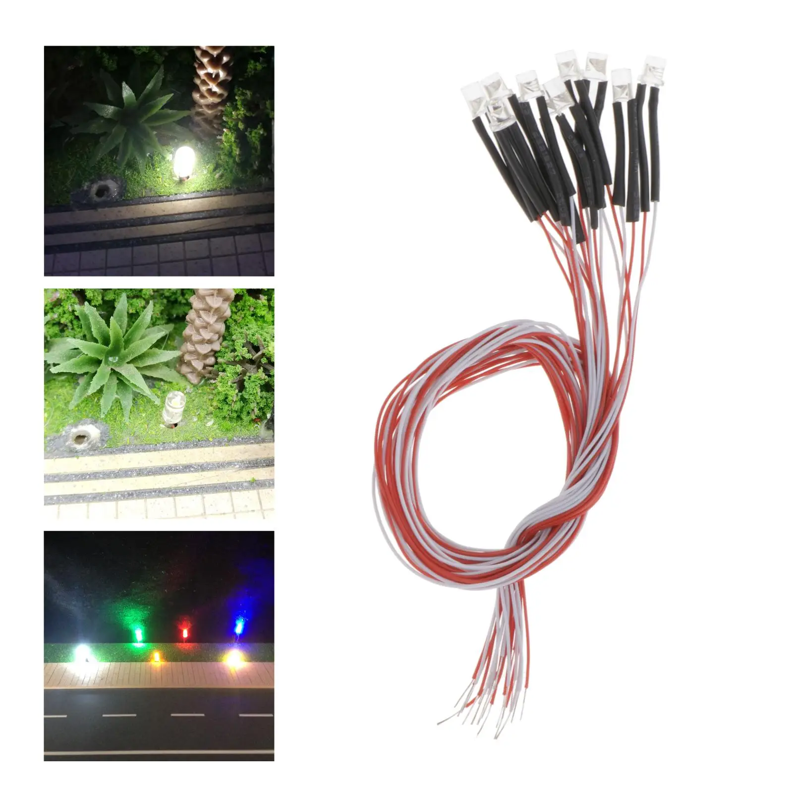 

10 Pack 30cm Pre Wired 3mm LED Diodes Emitting Bulb For DIY Home Decoration