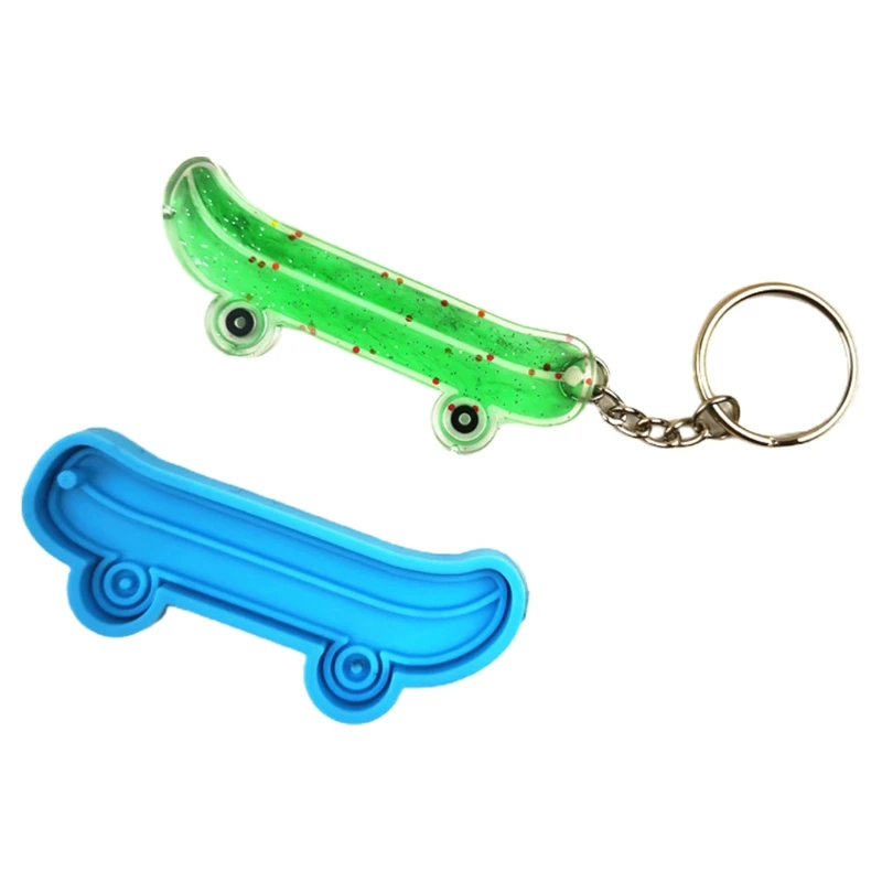 

Roller Skates Skateboard Shaped Keychain Epoxy Resin Mold Key Chain Pendants Silicone Mould DIY Crafts Jewelry Casting