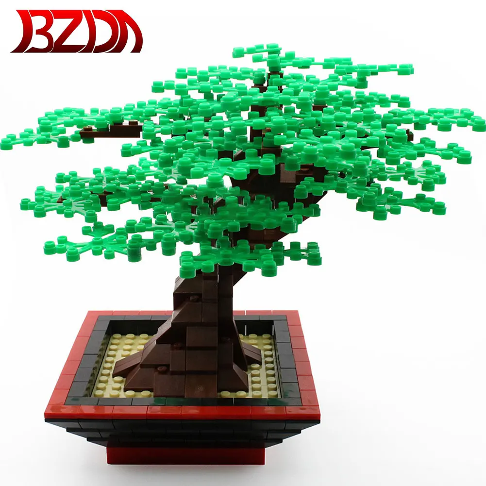 

BZDA City Ideas Bonsai Tree Building Blocks Street View Plants Model Collectible Botanical Bricks Educational Toys For Children
