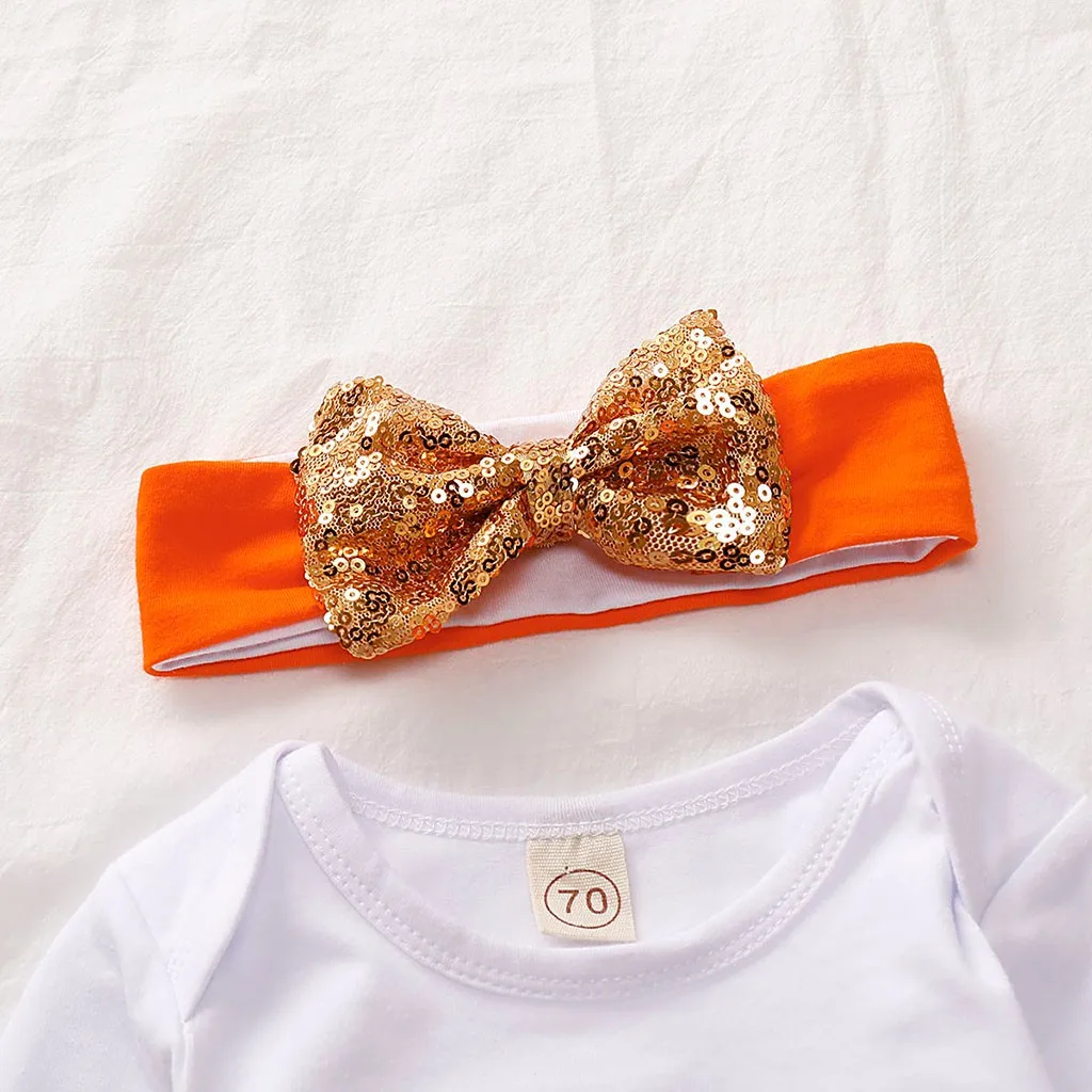 Комплект одежды Одежда для малышей Комбинезон с принтом тыквы на Хэллоуин