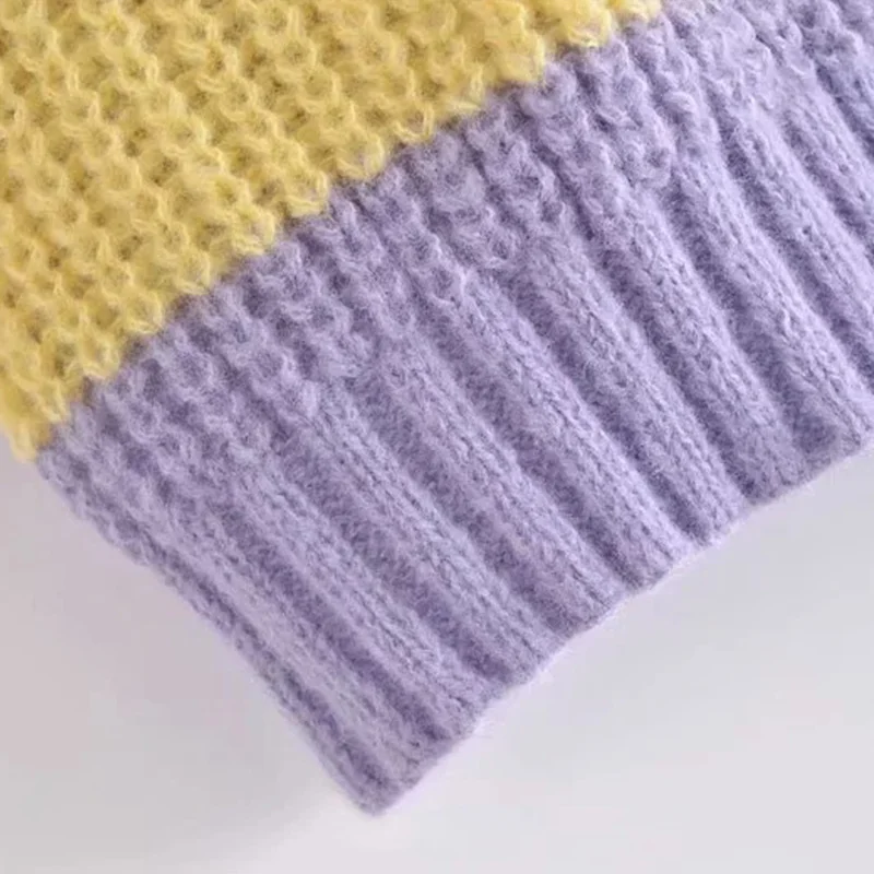 

Rainbow Striped Women's Sweater Vest Sleeveless V-neck Y2K Knitted Jumper Female 2021 Autumn Fashion Korean Sweet Warm Girls Top