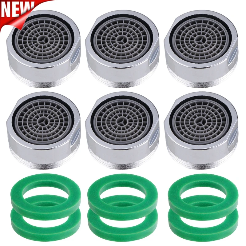 

6pcs 22mm Small Threaded Plastic Aerator Faucet Bubbler Sprayer Water Saving Filter Faucet Nozzle Polished Filter for Kitchen