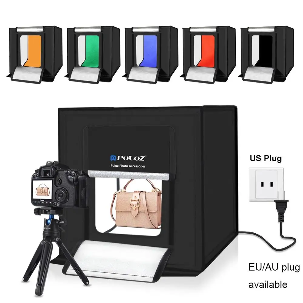 

40cm Photo Box, 16" Softbox Photo Studio Light Box Lightbox & 6 Color Background Tent Photography Lighting