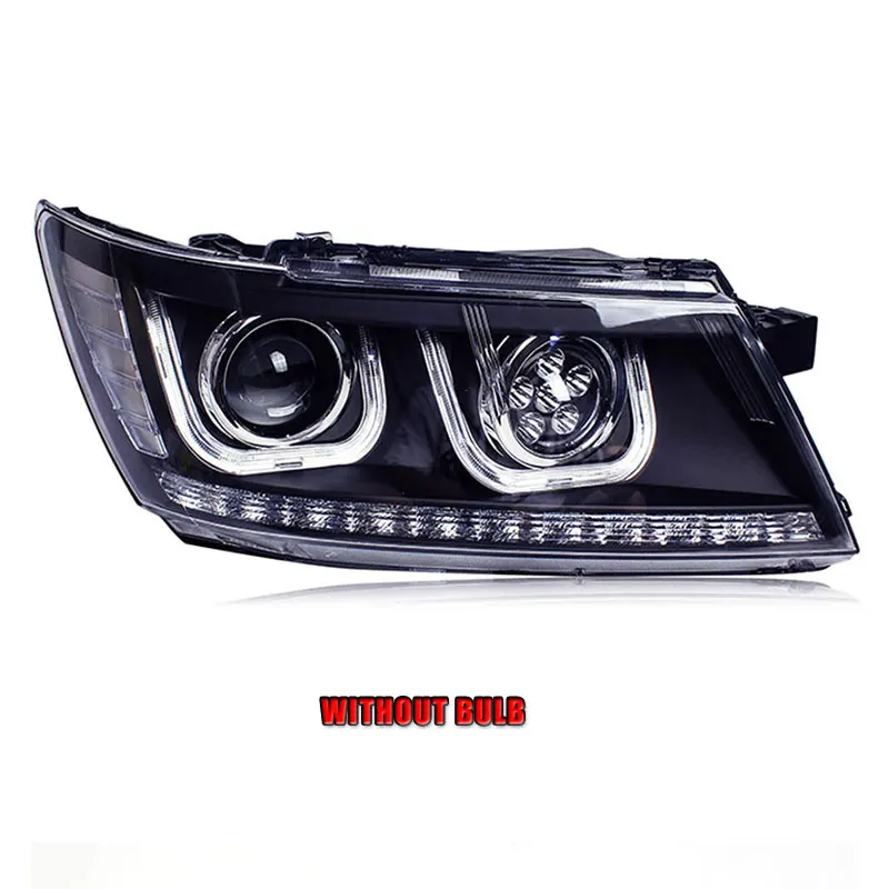 Without bulb 2 шт. светодиодный фары для Dodge путешествие 2009- светодиодный Автомобильные фары ангельские глазки комплект ксеноновых фар, Высокопрочная конструкция протовотуманная подсветка Габаритные огни - Цвет: Without bulb