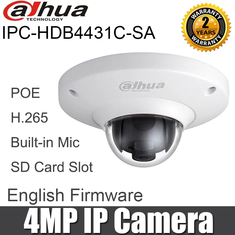 IPC-HDB4431C-SA Dahua 4mp H.265 Мини купольная IP камера мульти-languagereplate IPC-HDB4300C PoE Сетевая купольная камера безопасности