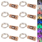 8 шт Красочный светодиодный нить с пробкой светильник 1 м 2 м Фея светильник с цветочной гирляндой, Батарея в комплекте Медь на Рождество Новый год бутылки вина Декор Светильник