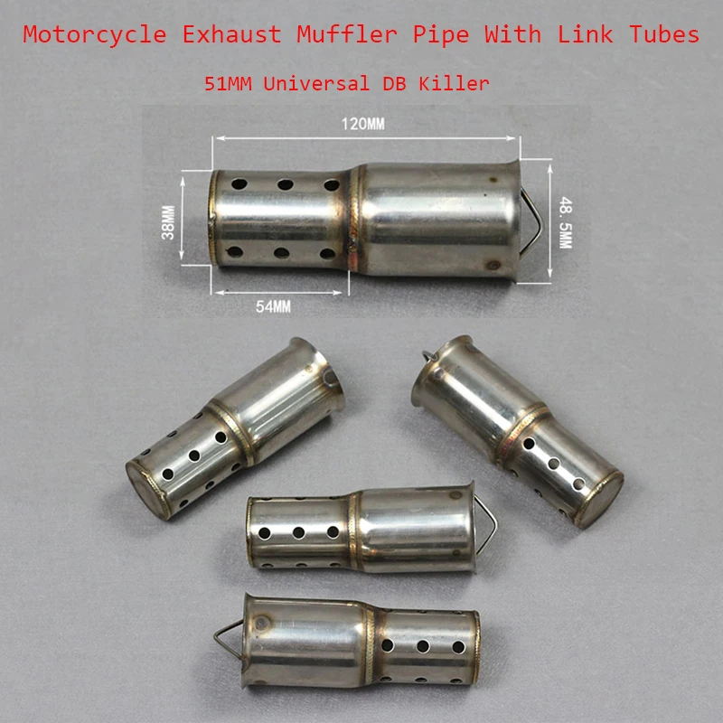 

Универсальный 51 мм передний средний конец трубы глушитель из нержавеющей стали модифицированный демпфер выхлопных газов для мотоцикла шум...