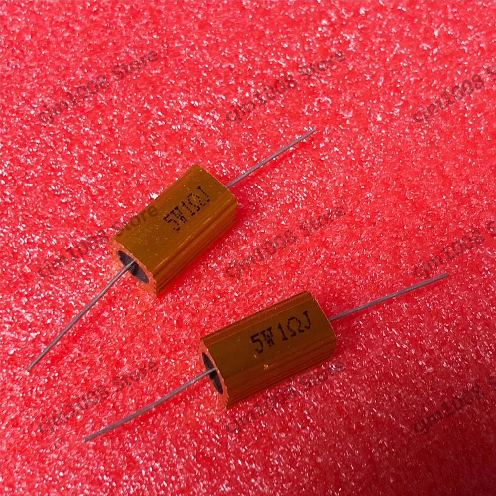 RX24 5W 1R 1RJ Power металлический корпус чехол Золотой Алюминиевый проволочный резистор