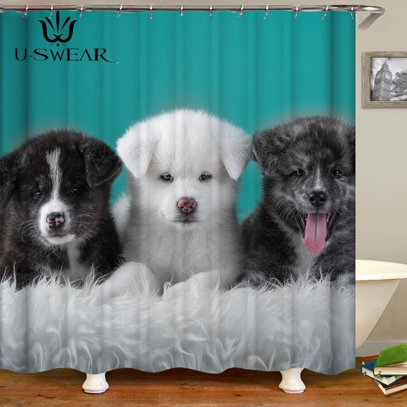 

Waterproof Shower Curtain for Bathroom Funny Cute Pet Print Bathtub Curtains Bathroom Curtain Set Cortina De Ducha SC1025