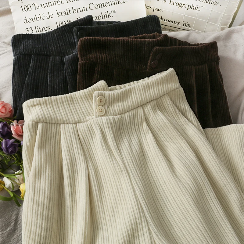 Однотонные универсальные Свободные повседневные брюки в гонконгском