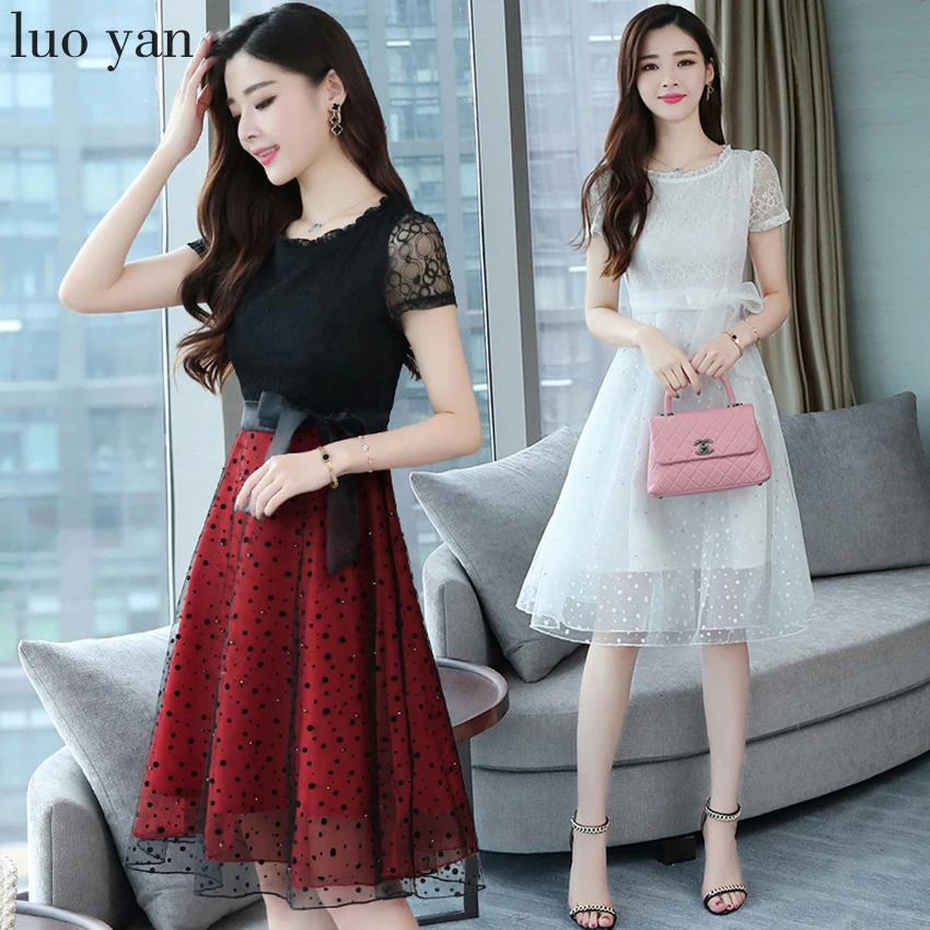 Summer Black Lace Sexy Evening sun dress 2020 Elegant Women White Hollow Out Ladies dresses sarafans Party Club Dress Vestidos | Женская