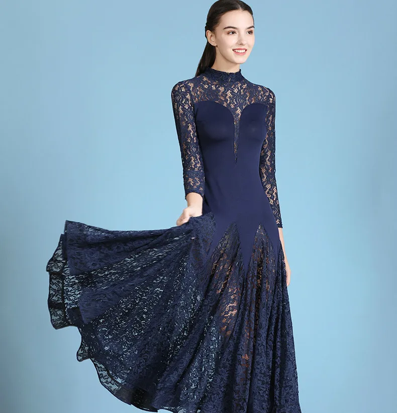 Женское кружевное платье стандартные танцевальные платья для фламенко бальной