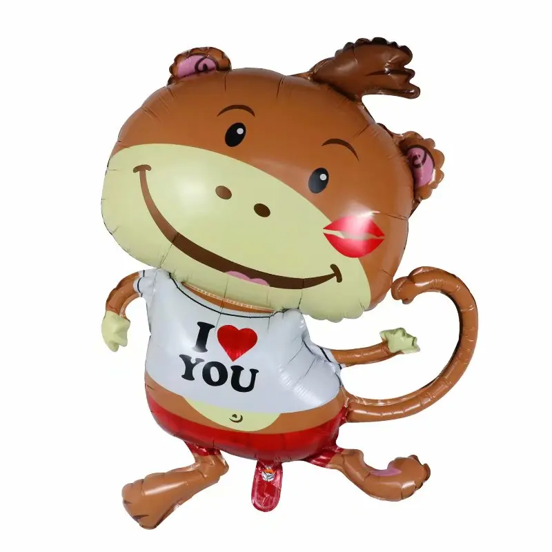 

50Pcs Lovely Flower Monkey Aluminum Foil Balloons Inflatable Balloon Birthday Party Decorations Kids Toy Animal Zoo Festa Ballon