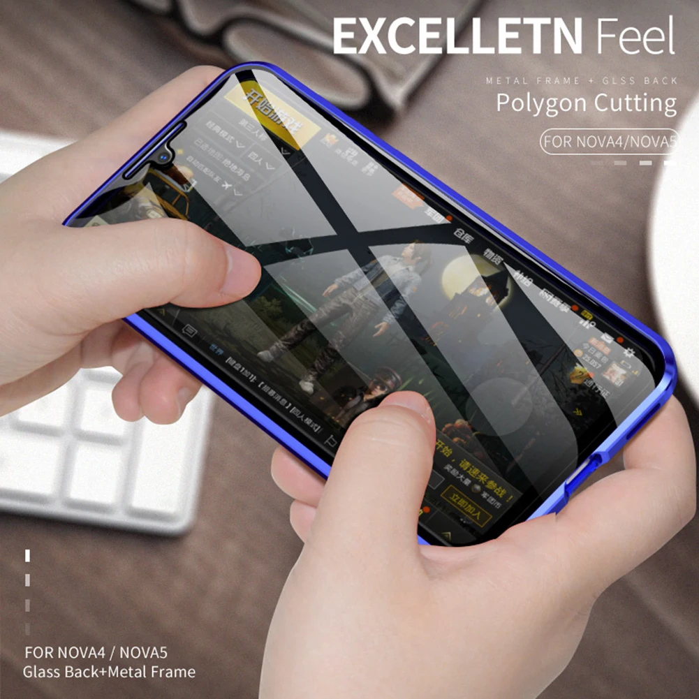 Магнитный металлический защитный чехол для телефона стеклянный Huawei Mate 20 Pro 10 |