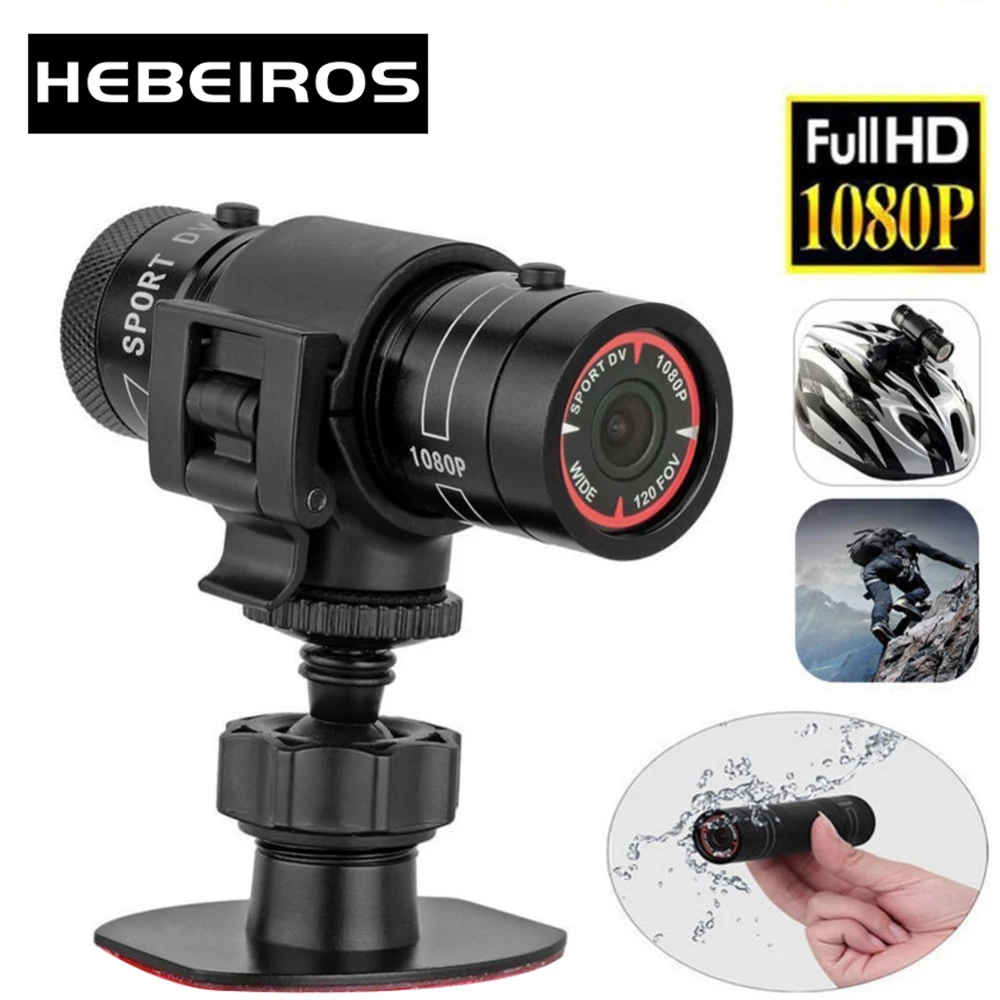 Hebeiros-câmera de Ação Câmera de Vídeo Esportiva Bateria Filmadora dv Bicicleta Mountain Bike Motocicleta f9 hd 1080p