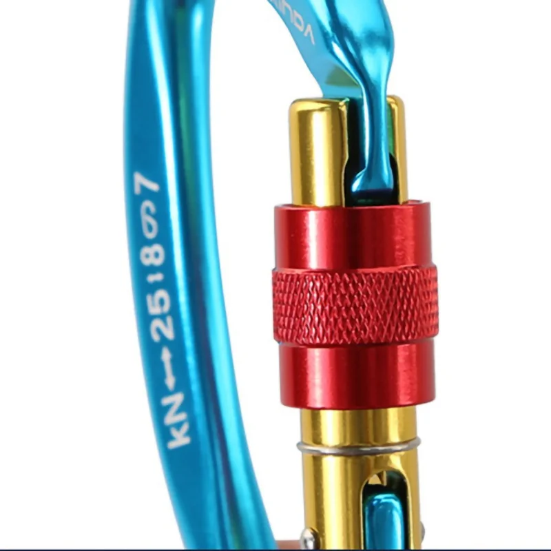 

Outdoor Sport Aluminum Alloy D Ring Shape Buckle Climbing Carabiner Buckle Security Safety Master Lock Equipment