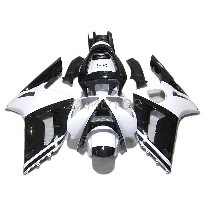 

Replace Popular fairings kits Set For Kawasaki ZX6R 2003 2004 White Black Grateful Motorcycle Fairing ZX6R 03 04 Injection HJ66