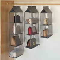 foldable hanging bag 4 layers folding shelf bag purse handbag organizer door sundry pocket hanger storage closet hanger